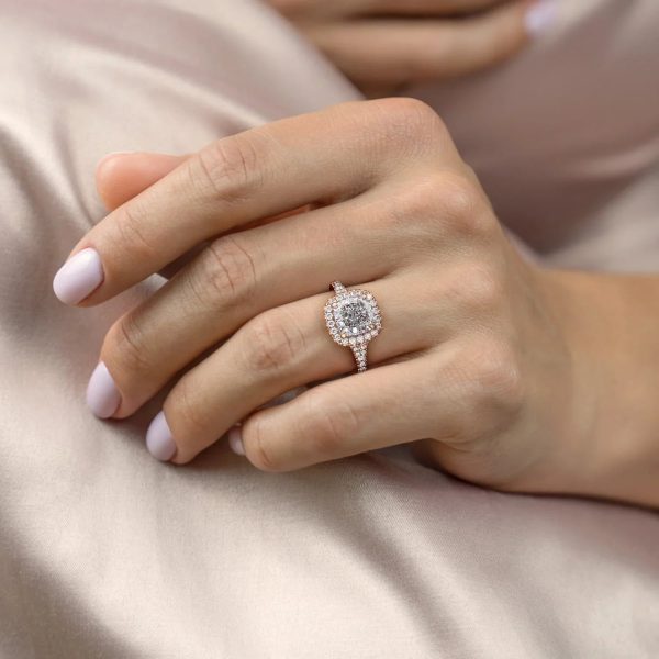 The Miley Set With A 1 Carat Cushion Moissanite Online now