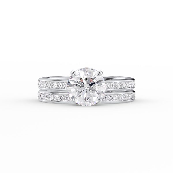 The Cameron Set With A 2 Carat Round Lab Diamond Online now