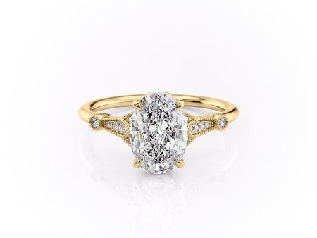 The Stephanie Set With A 2 Carat Oval Lab Diamond Online Sale