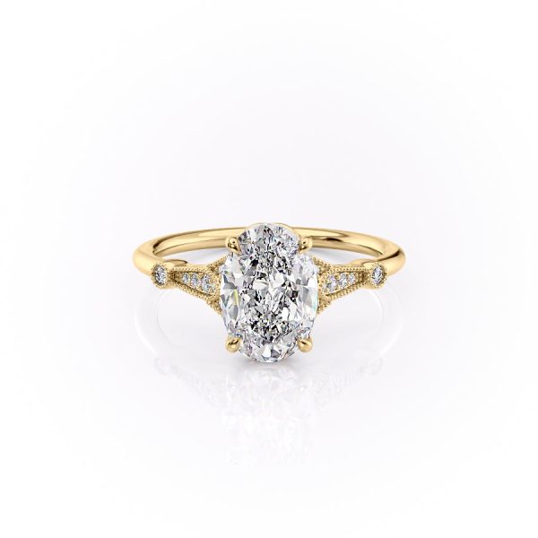 The Stephanie Set With A 2 Carat Oval Lab Diamond Online Sale