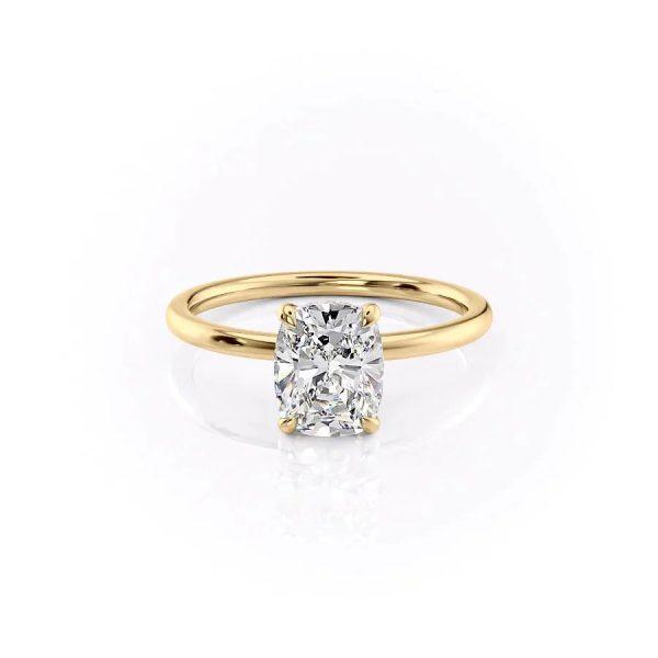 The Nelly Set With A 4 Carat Elongated Cushion Moissanite Online Hot Sale