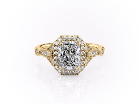 The Halo Stephanie Set With A 2 Carat Radiant Lab Diamond Online Sale