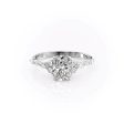 The Kristen Set With A 2.5 Carat Elongated Cushion Moissanite For Sale