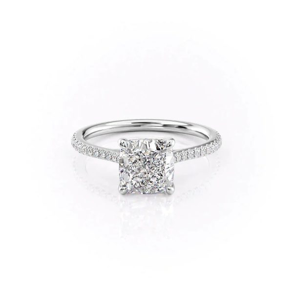 The Pave Lexie Set With A 2.5 Carat Cushion Lab Diamond Online Sale