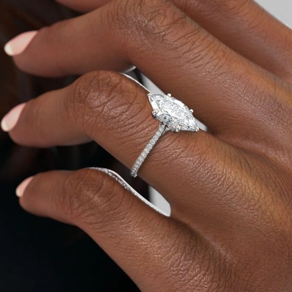 The Pave Lexie Set With A 2 Carat Marquise Lab Diamond Online Sale