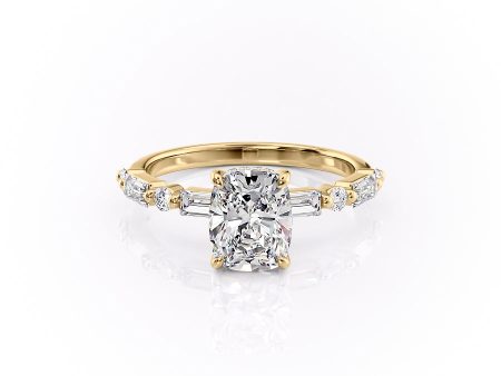 The Patricia Set With A 2.5 Carat Elongated Cushion Lab Diamond on Sale