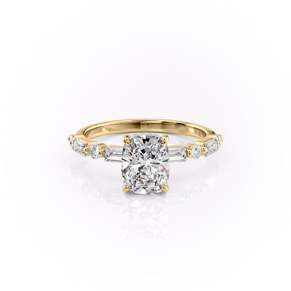 The Patricia Set With A 2.5 Carat Elongated Cushion Lab Diamond on Sale