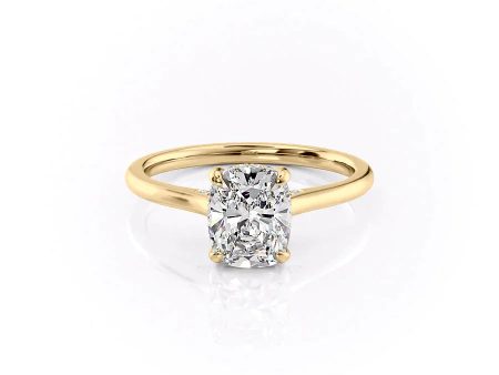 The Natalie Set With A 2 Carat Elongated Cushion Moissanite Online Sale