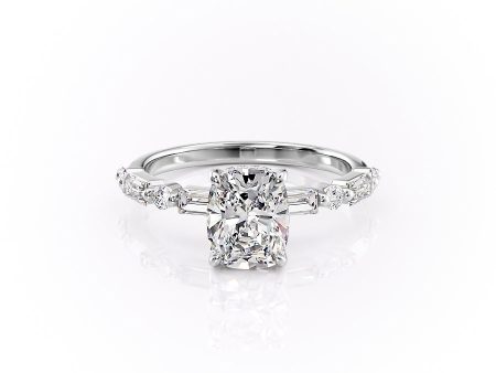 The Patricia Set With A 2 Carat Elongated Cushion Lab Diamond on Sale