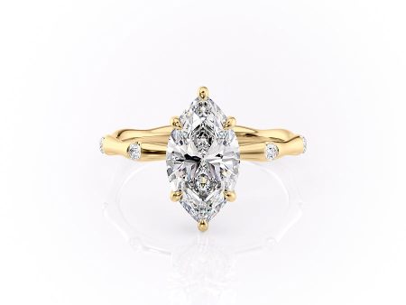 The Samantha Set With A 3 Carat Marquise Lab Diamond For Discount