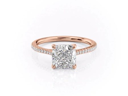 The Pave Lexie Set With A 3 Carat Cushion Lab Diamond Online Sale