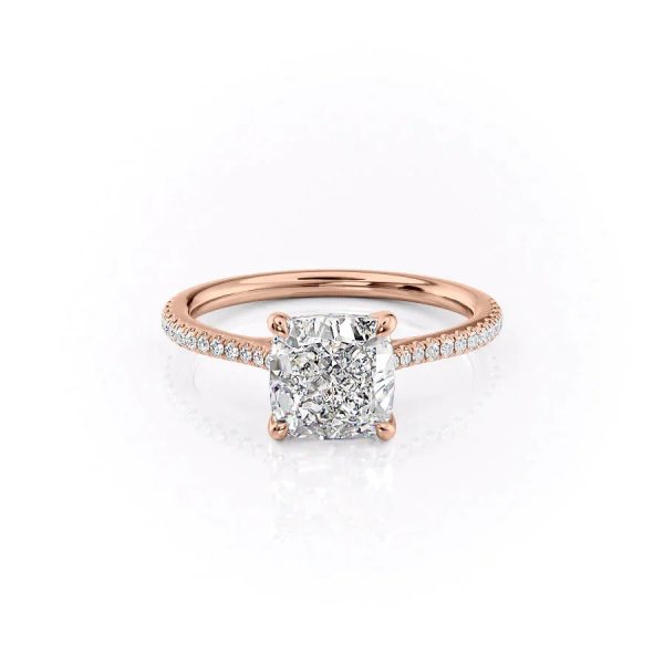 The Pave Lexie Set With A 3 Carat Cushion Lab Diamond Online Sale