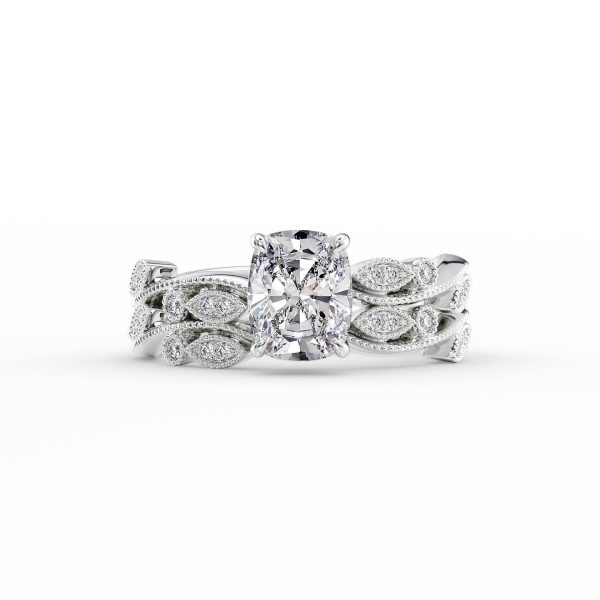 The Robin Set With A 3 Carat Elongated Cushion Lab Diamond Online now