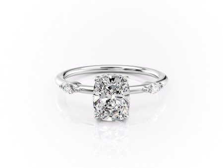 The Nicole Set With A 1 Carat Elongated Cushion Lab Diamond on Sale