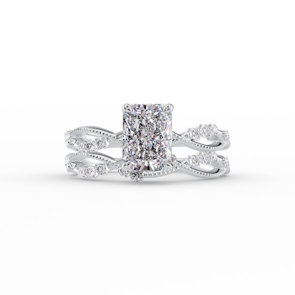 The Daisy Set With A 1.5 Carat Radiant Lab Diamond Online Sale