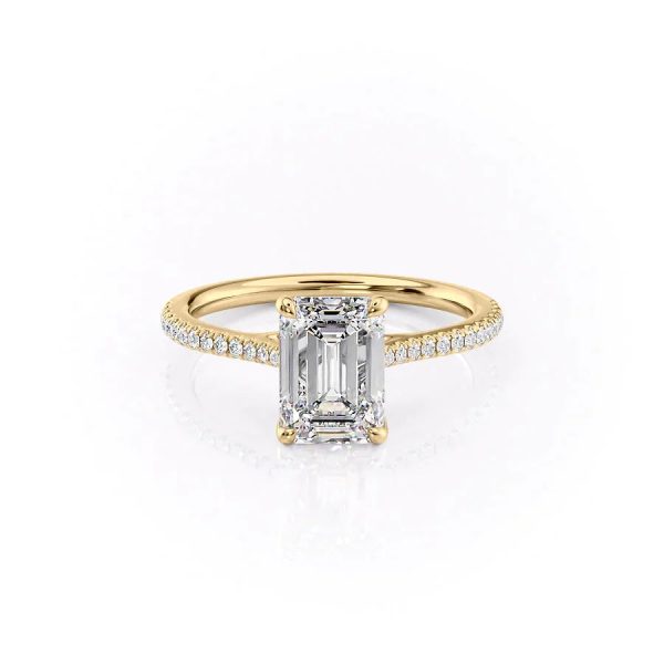 The Pave Lexie Set With A 1.5 Carat Emerald Lab Diamond Online Hot Sale