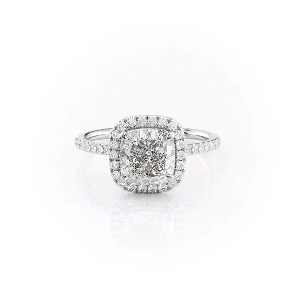 The Michelle Set With A 3.5 Carat Cushion Moissanite Online Hot Sale