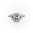 The Halo Stephanie Set With A 3 Carat Radiant Lab Diamond For Discount