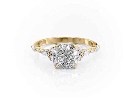 The Kristen Set With A 1 Carat Cushion Moissanite Cheap