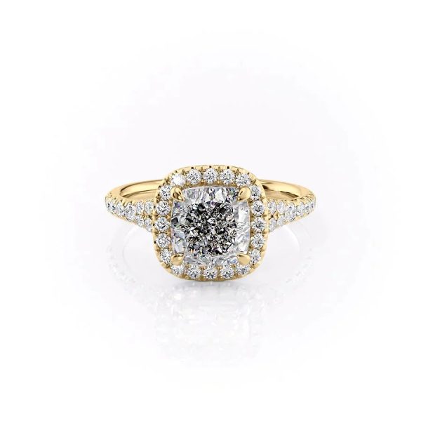 The Miley Set With A 2.5 Carat Cushion Moissanite Online Sale