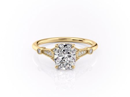 The Stephanie Set With A 1.5 Carat Elongated Cushion Lab Diamond Online