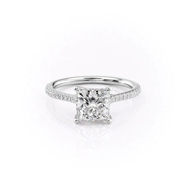 The Pave Lexie Set With A 1.5 Carat Princess Lab Diamond Online Hot Sale