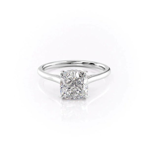 The Natalie Set With A 4.5 Carat Cushion Moissanite For Cheap