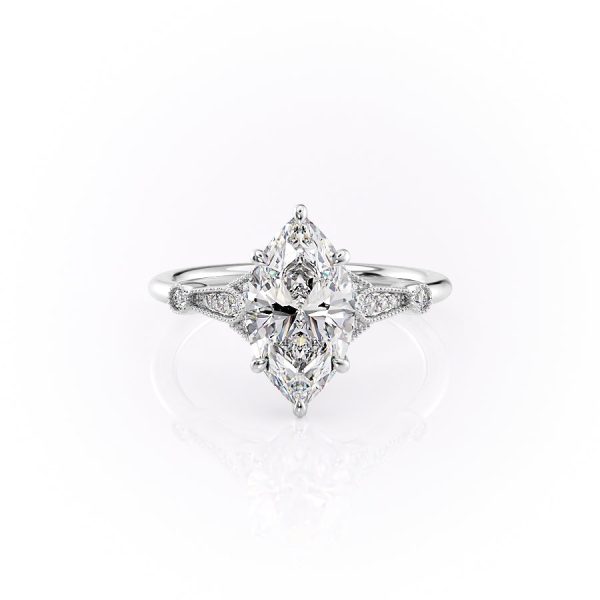 The Stephanie Set With A 1.5 Carat Marquise Lab Diamond Fashion