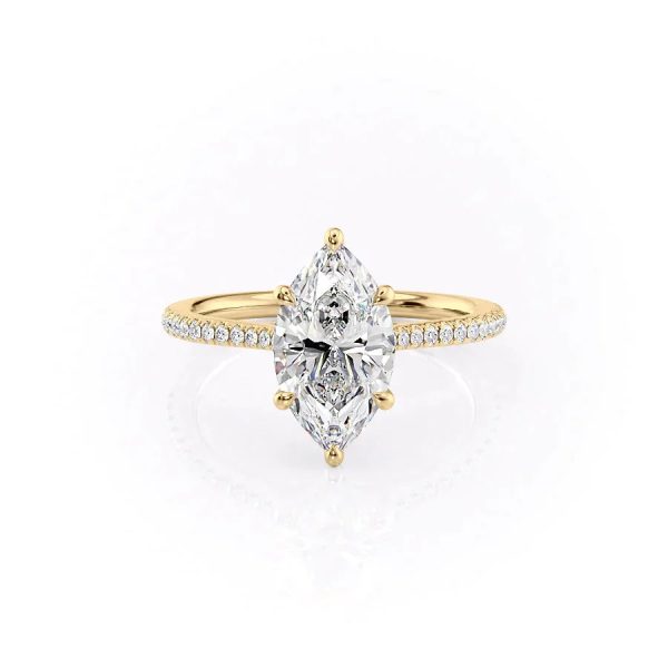 The Pave Lexie Set With A 2 Carat Marquise Lab Diamond Cheap