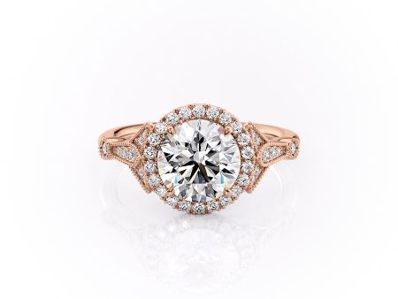 The Halo Stephanie Set With A 2 Carat Round Lab Diamond Hot on Sale