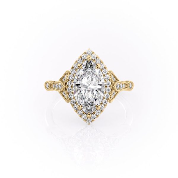 The Halo Stephanie Set With A 2 Carat Marquise Lab Diamond Fashion