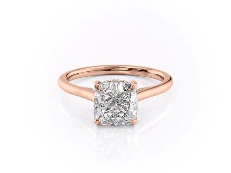 The Natalie Set With A 3.5 Carat Cushion Moissanite on Sale