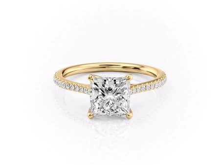 The Pave Lexie Set With A 1.5 Carat Princess Lab Diamond Online Sale