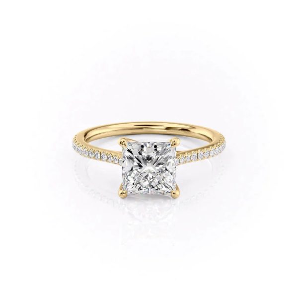 The Pave Lexie Set With A 1.5 Carat Princess Lab Diamond Online Sale