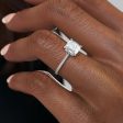 The Pave Lexie Set With A 1 Carat Cushion Lab Diamond For Sale